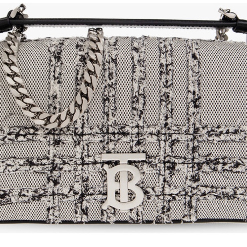 Burberry Needle Punch Check Smal Lola Canvas Shoulder Bag New With Tags